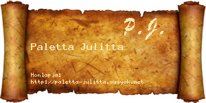 Paletta Julitta névjegykártya